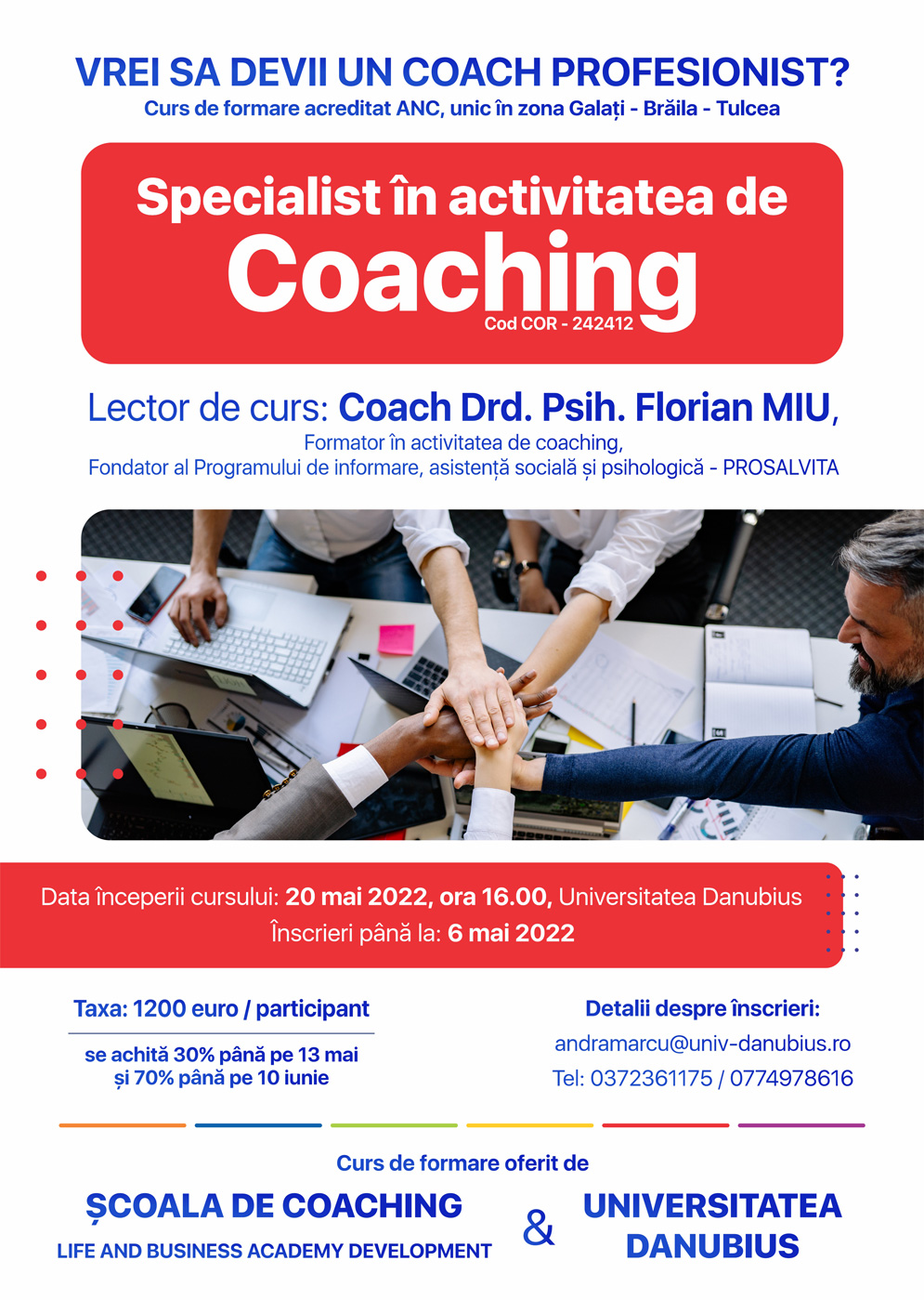 Curs de formare - Specialist in Activitatea de Coaching