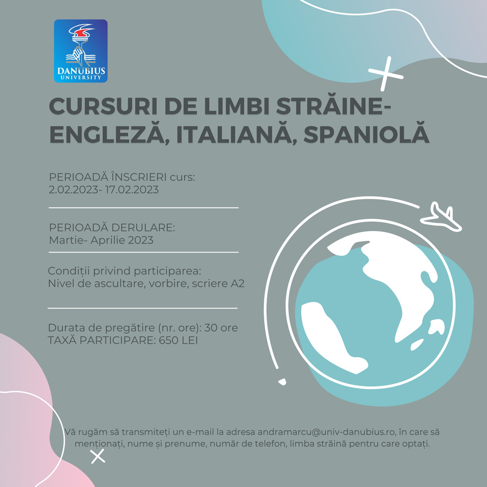 CURSURI DE LIMBI STRĂINE- ENGLEZĂ, ITALIANĂ, SPANIOLĂ