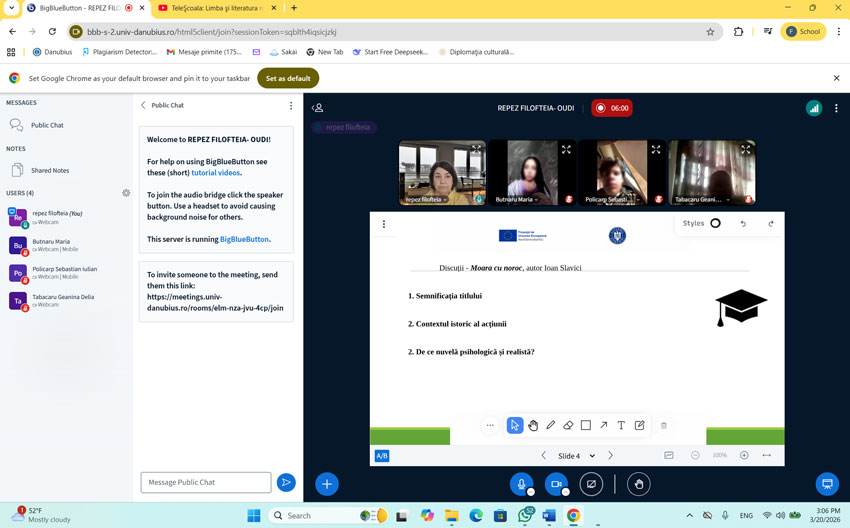 Integrarea mediilor digitale în studiul literaturii: abordări interactive în cadrul proiectului OUDI– „Oportunități Universitare pentru Diversitate și Integrare”