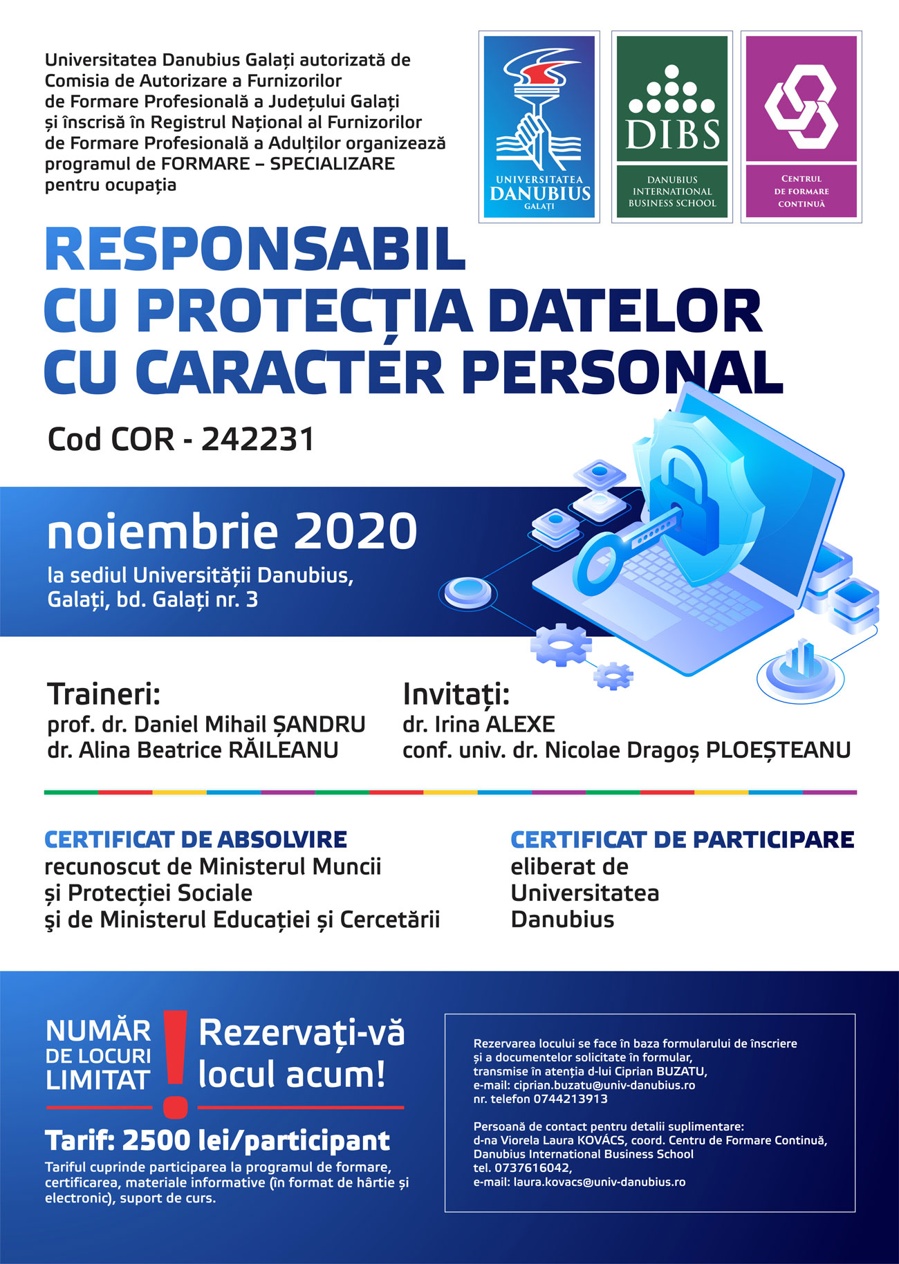 RESPONSABIL CU PROTECȚIA DATELOR CU CARACTER PERSONAL - PROGRAM DE FORMARE 