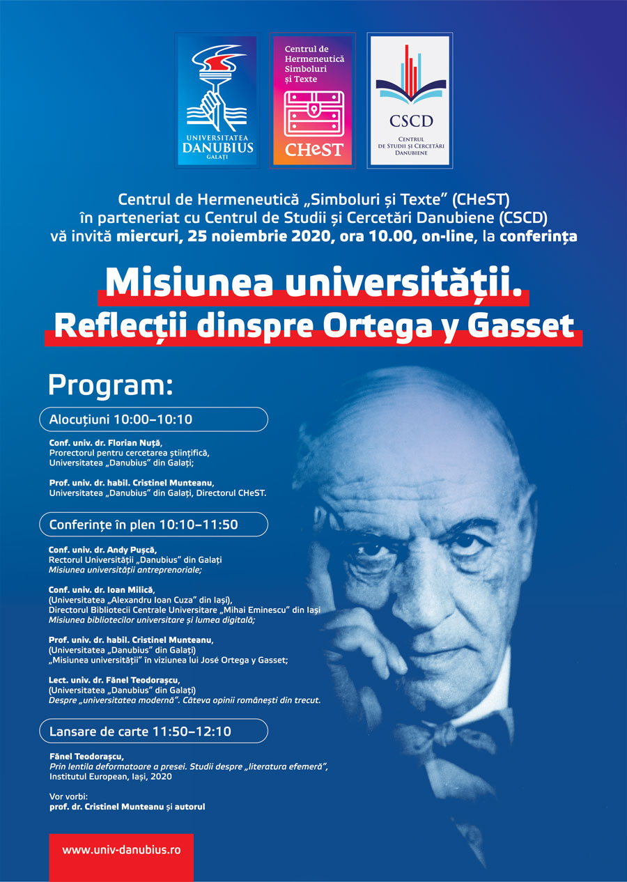 Conferința „Misiunea universității. Reflecții dinspre Ortega y Gasset” 